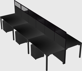 Shared rectangular cubicle