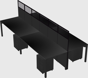 Shared rectangular cubicle