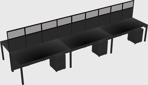 Shared rectangular cubicle