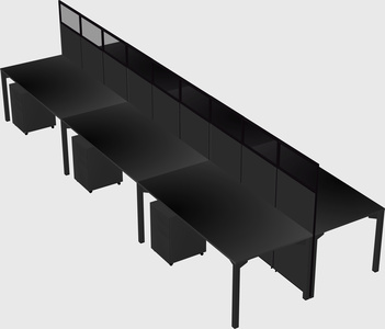 Shared rectangular cubicle