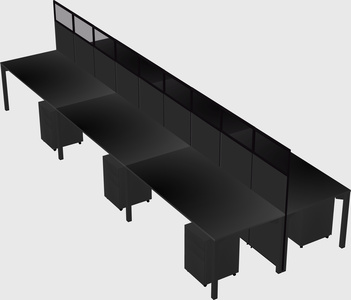 Shared rectangular cubicle