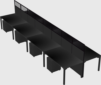 Shared rectangular cubicle
