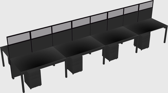 Shared rectangular cubicle