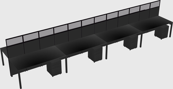 Shared rectangular cubicle