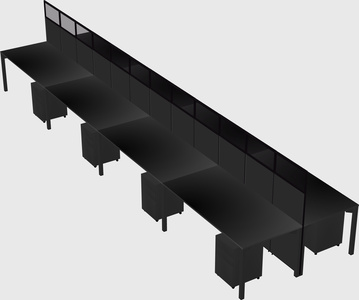Shared rectangular cubicle