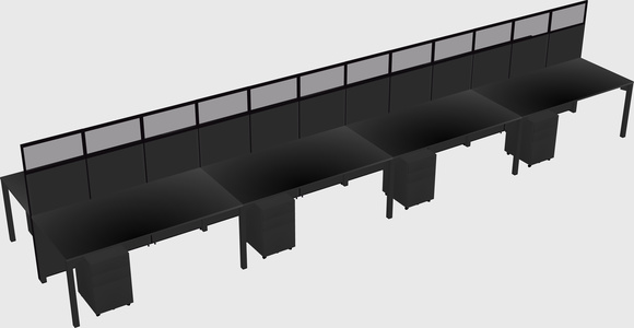 Shared rectangular cubicle