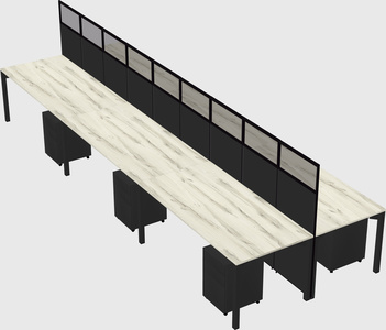 Shared rectangular cubicle