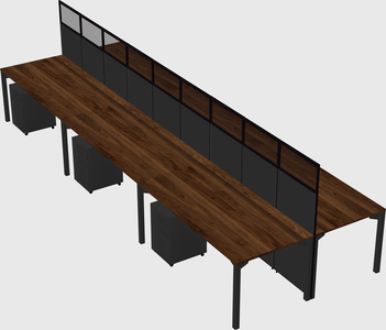 Shared rectangular cubicle