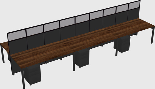 Shared rectangular cubicle