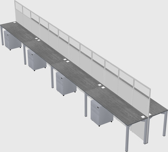 Shared rectangular cubicle