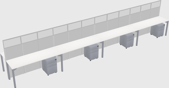 Shared rectangular cubicle