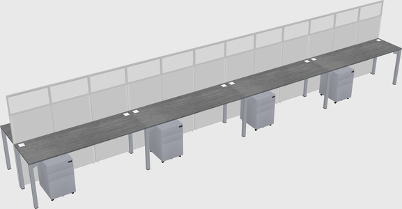 Shared rectangular cubicle