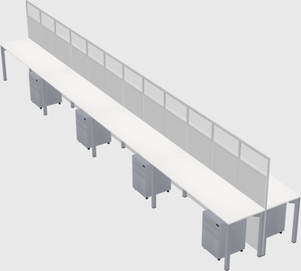 Shared rectangular cubicle