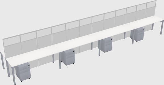 Shared rectangular cubicle