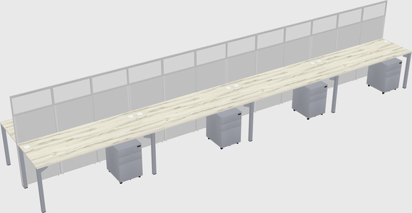 Shared rectangular cubicle