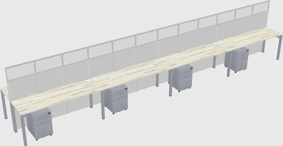 Shared rectangular cubicle