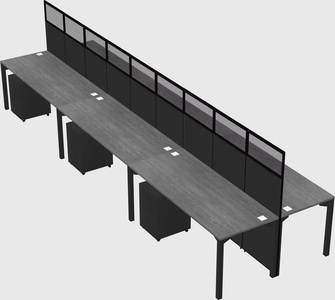 Shared rectangular cubicle