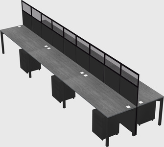 Shared rectangular cubicle