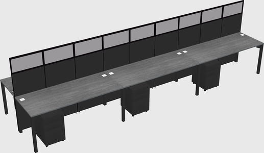 Shared rectangular cubicle