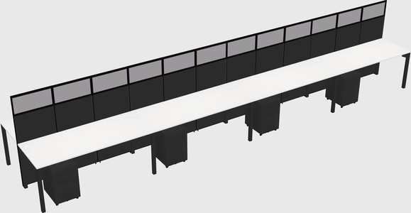 Shared rectangular cubicle