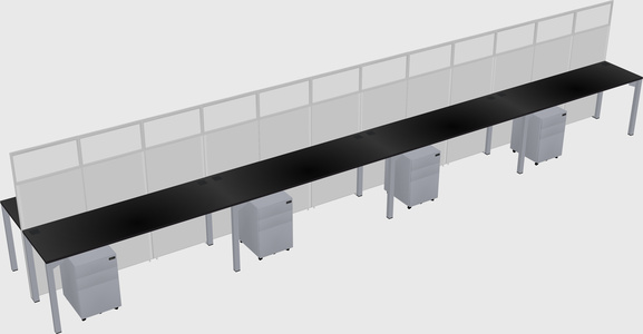 Shared rectangular cubicle