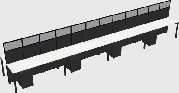 Shared rectangular cubicle