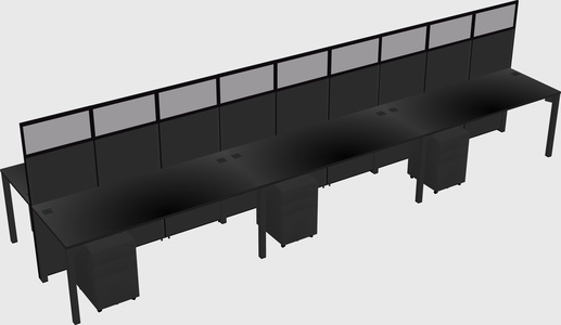 Shared rectangular cubicle