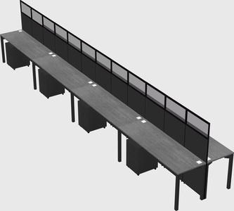 Shared rectangular cubicle