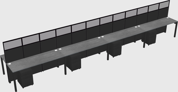 Shared rectangular cubicle