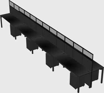 Shared rectangular cubicle