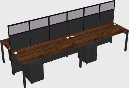 Shared rectangular cubicle