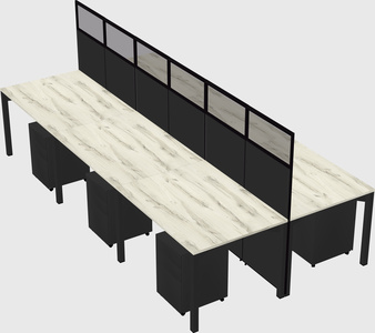 Shared rectangular cubicle