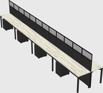 Shared rectangular cubicle