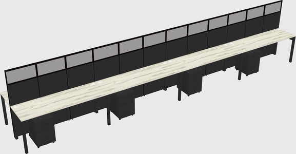 Shared rectangular cubicle