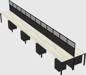 Shared rectangular cubicle