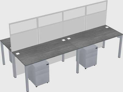 Shared rectangular cubicle