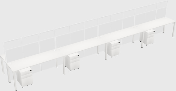 Shared rectangular cubicle