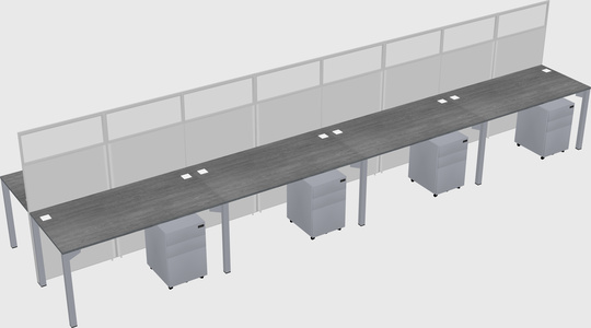 Shared rectangular cubicle