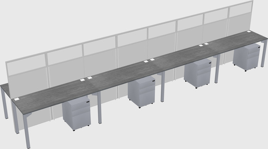 Shared rectangular cubicle