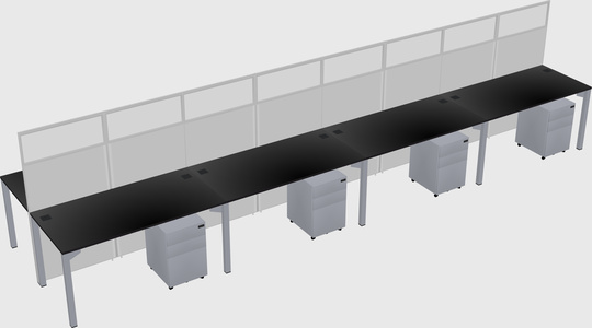Shared rectangular cubicle