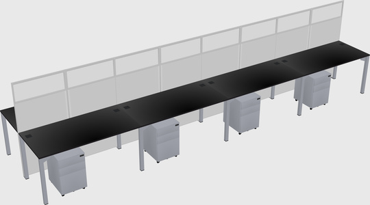 Shared rectangular cubicle