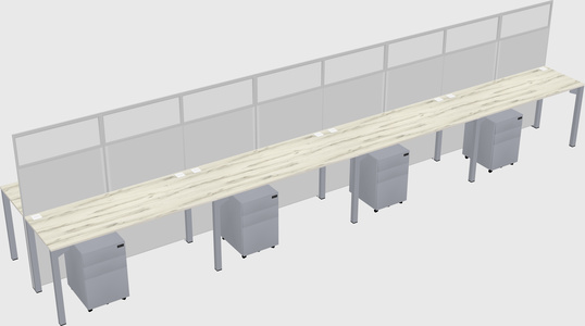 Shared rectangular cubicle