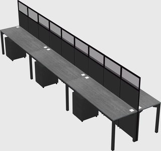 Shared rectangular cubicle