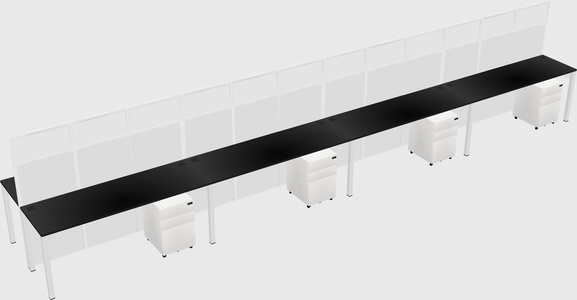 Shared rectangular cubicle