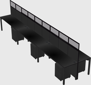 Shared rectangular cubicle