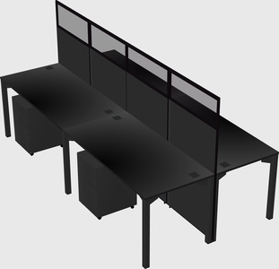Shared rectangular cubicle