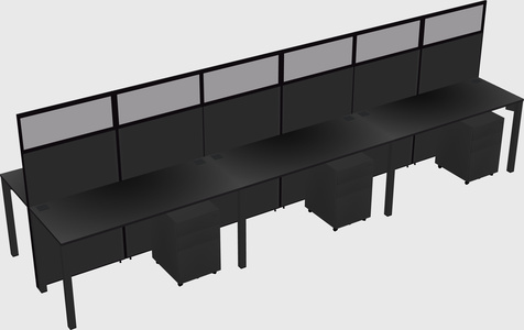 Shared rectangular cubicle