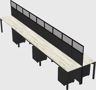 Shared rectangular cubicle