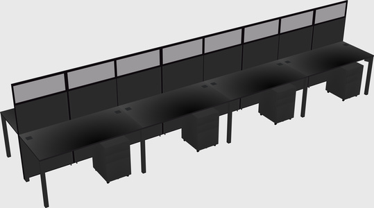 Shared rectangular cubicle