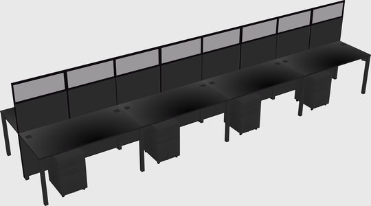 Shared rectangular cubicle